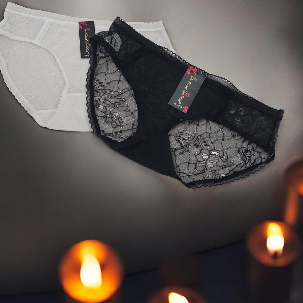Black and White Lace Panties